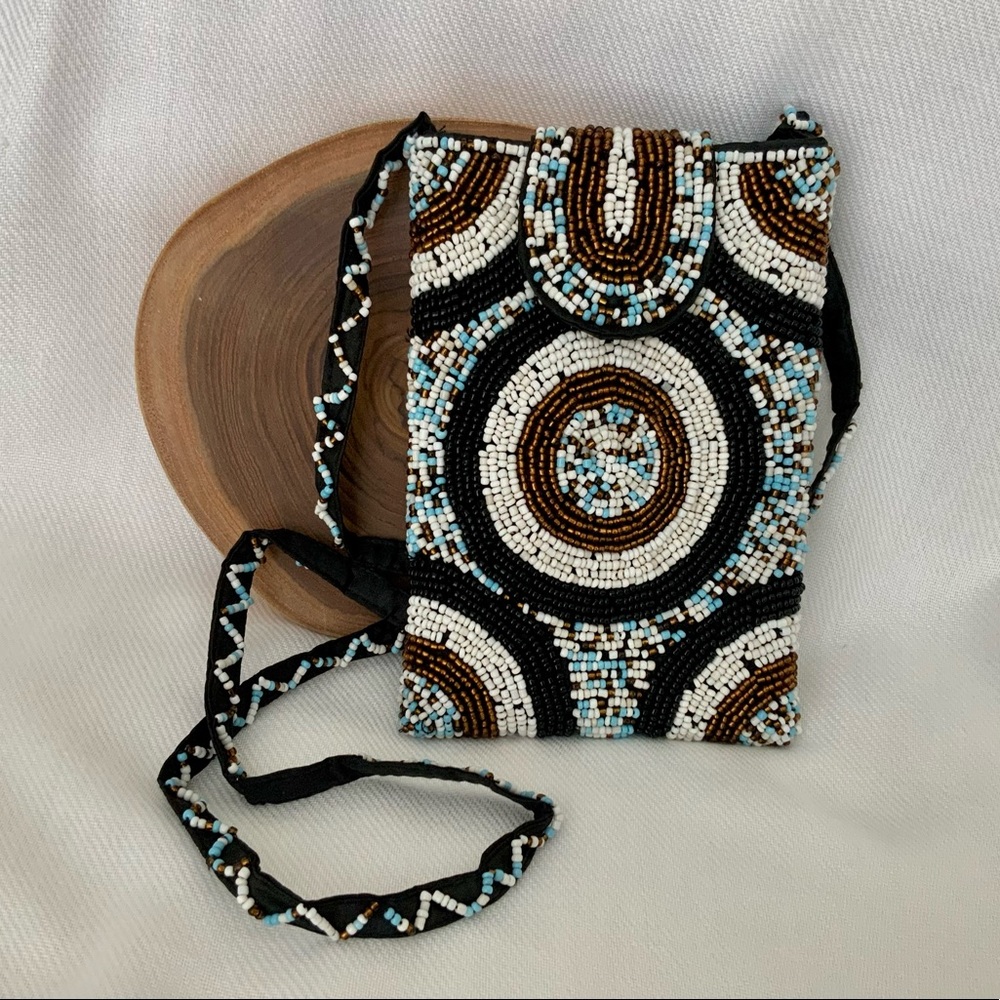 Hand Beaded Crossbody Clutch/ Pouch